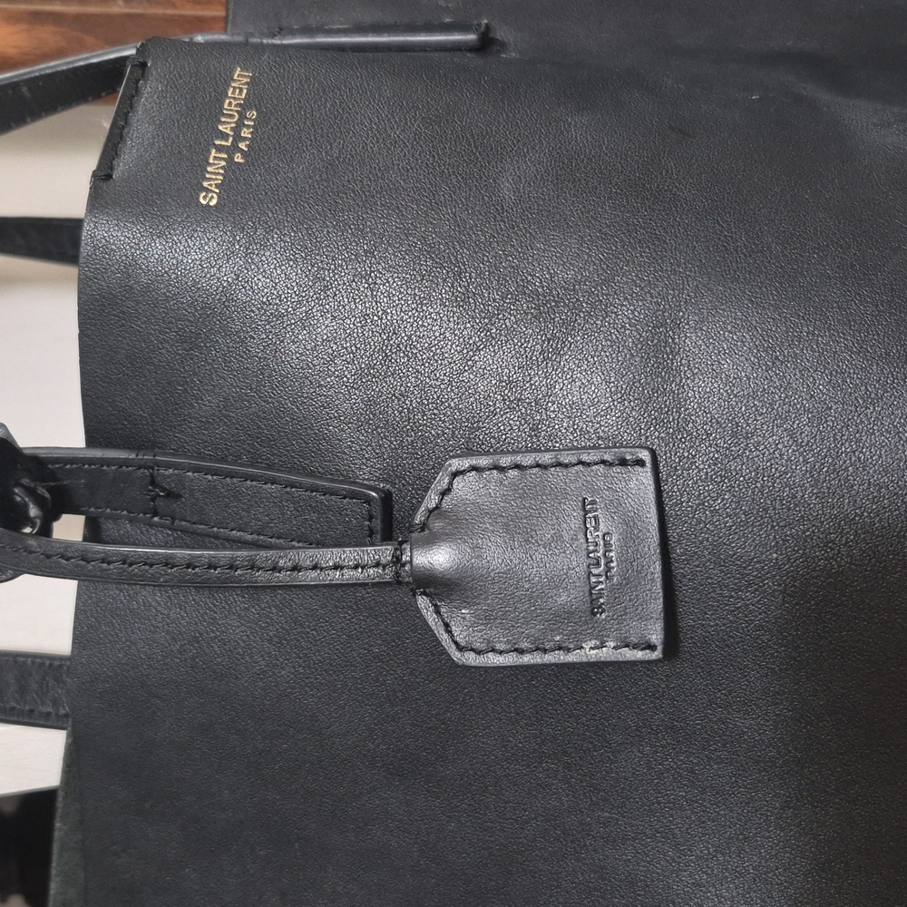 Saint Laurent Black Leather Tote Bag - Picture 12 of 12